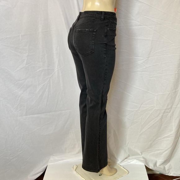 wild fable Jeans Exposed Button Closure Size 6 Black Wash Flare Leg Style NWT - Picture 5 of 9